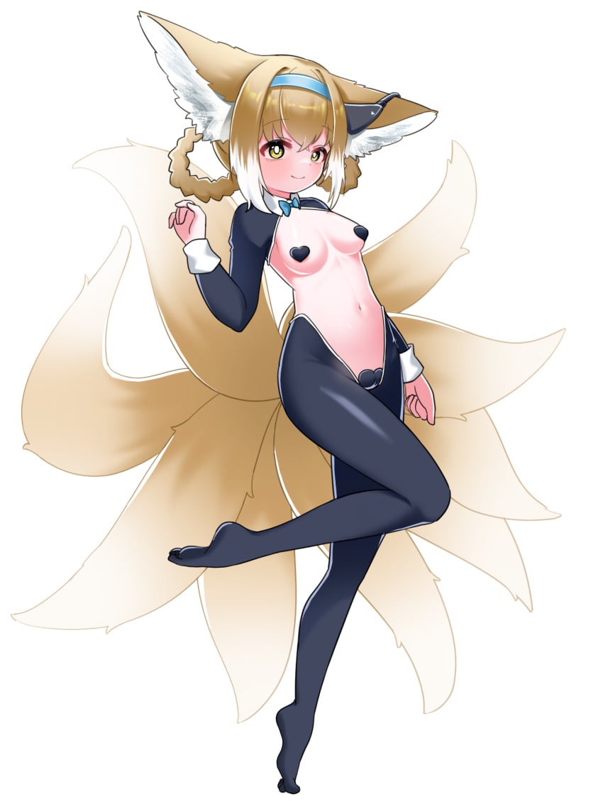 animal_ears arknights female female fukai_(fukai0224) headband maebari pasties reverse_bunnysuit suzuran_(arknights)