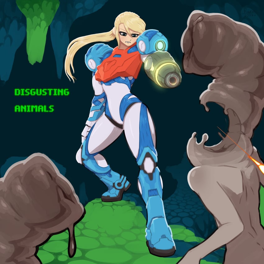 1:1 absurd_res annelid armor body_horror digital_media_(artwork) female group hi_res human leech_monster_(rufia) male mammal metroid monster monstrous nintendo parasite rufia samus_aran solo_focus zero_suit_samus