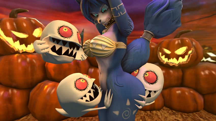 3d_(artwork) absurd_res angry anthro ass big_breasts big_butt boom_boo_(sonic) bottomless breasts butt_grab canid canine clothed clothing defeated digital_media_(artwork) female food forced fox fruit funny_face furchev ghost group halloween hand_on_butt hanging_by_arms hi_res holidays huge_filesize krystal_(star_fox) mammal nintendo plant pumpkin pumpkin_patch questionable_consent raised_tail rape restrained source_filmmaker_(artwork) spirit star_fox tail taunting until_they_like_it