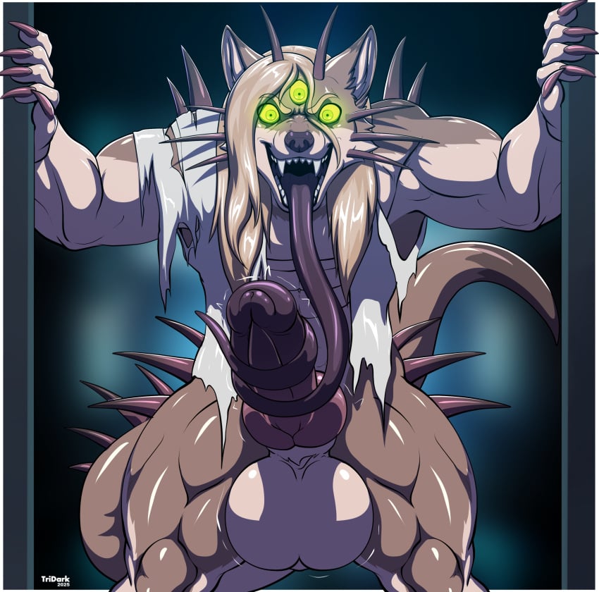 1boy 2020s 2025 3_eyes 5_fingers abs absurd_res aggressive aggressive_male animal_genitalia animal_penis anthro anthro_male anthro_only armpit armpit_peek arms_to_side athletic_body athletic_male azrubekt_(azrubekt) back_spikes balls beefy biceps big_balls big_claws big_penis big_spikes big_tail big_tongue blonde_hair blonde_hair_male blurred_background bright_eyes brown_arms brown_body brown_ears brown_fur brown_legs brown_nose brown_tail buff canine canis cheek_tuft claws clothing collarbone comission countershade_arms countershade_balls countershade_ears countershade_hands countershade_legs countershade_snout countershade_torso countershading crazed crazed_expression crazy crazy_eyes crazy_male curled_tongue digital_media_(artwork) ear ears_up effectively_nude erect_penis erection eyebrows_visible_through_hair facial_expression facial_spikes fangs fingers fit fit_male forced_open front_view furry furry_focus furry_male furry_only glistening_hair glistening_legs gradient_penis gradient_spikes green_eyes grey_clothing grey_shirt hair_between_eyes hands hands_on_door head_spikes horny horny_male humanoid hybrid imminent_rape indoors knot knotted_penis leg_spikes licking_own_penis licking_penis long_claws long_hair long_penis long_spikes long_tail long_tongue looking_at_viewer male male_focus male_only mostly_nude mostly_nude_anthro mostly_nude_male muscular muscular_anthro muscular_arms muscular_legs muscular_male mutant navel nose nostrils open_eyes open_mouth open_smile opening_door pecs penis presenting_body presenting_penis purple_claws purple_tongue ripped_clothing round_balls smooth_balls smooth_penis solo solo_male spikes spikes_(anatomy) spines standing surrounded tail tailwag tan_countershading tan_eyebrows tan_hair teeth thick_thighs three-tone_body three-tone_fur three_eyes throbbing throbbing_balls throbbing_knot throbbing_penis tongue tongue_out tridark watermark wolf wolf_humanoid wolf_male
