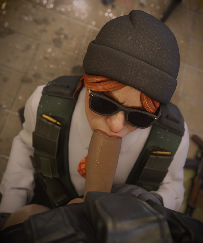 1boy 1girls 3d big_penis blowjob bottomless_male clothed_female counter-strike:_global_offensive counter-strike_(series) fellatio getaway_sally gun penis plop_20 pov red_hair sunglasses tagme tinted_eyewear valve weapon