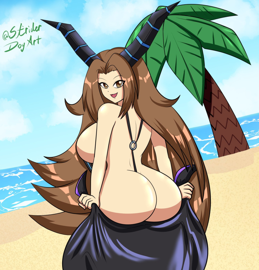 ass female female_only inviting oc original original_character sideboob smiling solo striderdogart tagme