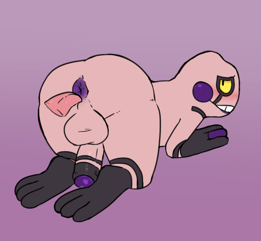 1boy 3_fingers 3_toes all_fours alternate_color ambiguous_gender amphibian anal anthro anus ass balls big_ass big_balls big_penis big_testicles black_eyes black_penis black_skin blush croagunk disembodied_tongue duo erection feet foreskin frog full-length_portrait half-closed_eyes human interspecies looking_back male male_focus male_only nintendo nude oral original_character partially_retracted_foreskin penis pink_penis pink_skin pokémon_(species) pokemon pokemon_(species) pokemon_dppt portrait precum presenting presenting_anus presenting_hindquarters puffy_anus purple_anus purple_background purple_penis purple_skin rainbowsprinklesart rear_view retracted_foreskin rimjob simple_background solo_focus teeth testicles thick_penis thick_thighs toes tongue uncircumcised uncut video_games wide_hips yellow_sclera