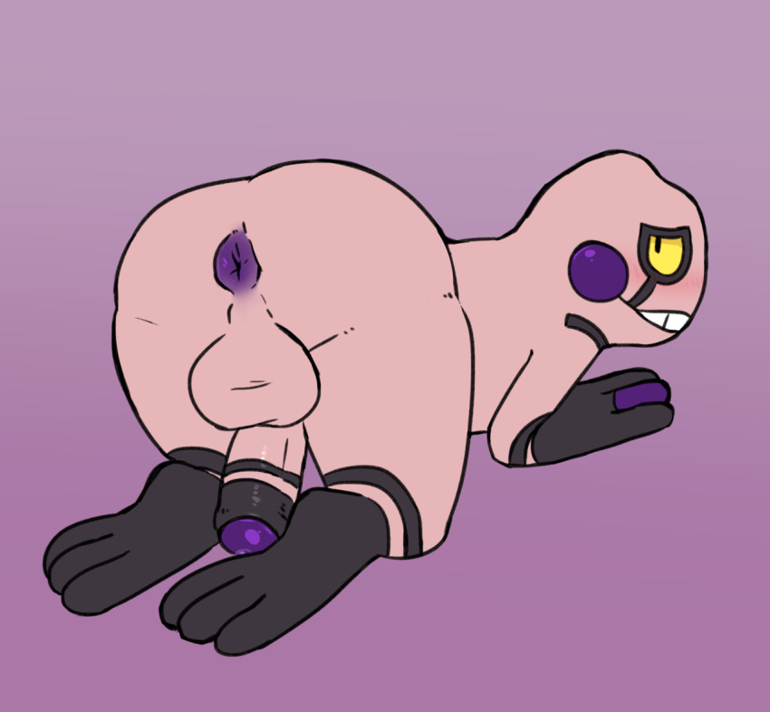 1boy 3_fingers 3_toes all_fours alternate_color amphibian anthro anus ass balls big_ass big_balls big_penis big_testicles black_eyes black_penis black_skin blush croagunk erection feet foreskin frog full-length_portrait half-closed_eyes looking_back male male_only nintendo nude original_character partially_retracted_foreskin penis pink_penis pink_skin pokémon_(species) pokemon pokemon_(species) pokemon_dppt portrait precum presenting presenting_anus presenting_hindquarters puffy_anus purple_anus purple_background purple_penis purple_skin rainbowsprinklesart rear_view retracted_foreskin simple_background solo teeth testicles thick_penis thick_thighs toes uncircumcised uncut video_games wide_hips yellow_sclera