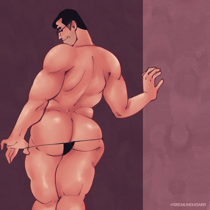 ass ass_focus butt_crack gremlinshoard male male_only medic_(team_fortress_2) pinup solo stripping team_fortress_2 tf2 thong