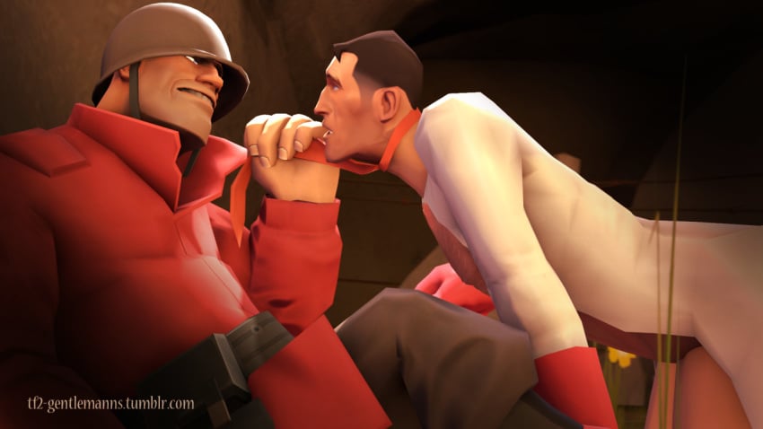 2boys 3d domination human human_male human_only male male_only medic medic_(team_fortress_2) soldier soldier_(team_fortress_2) submissive_medic team_fortress_2 tf2_gentlemanns tf2_horny_manns tie yaoi