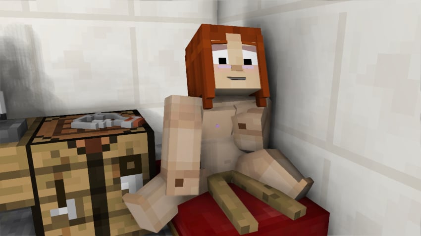 1boy 1girls 3d armour_stand creeper cubic_breasts female home horny_female mine-imator minecraft minecraft:_story_mode netheregions nude_female petra_(mcsm) riding sex_toy