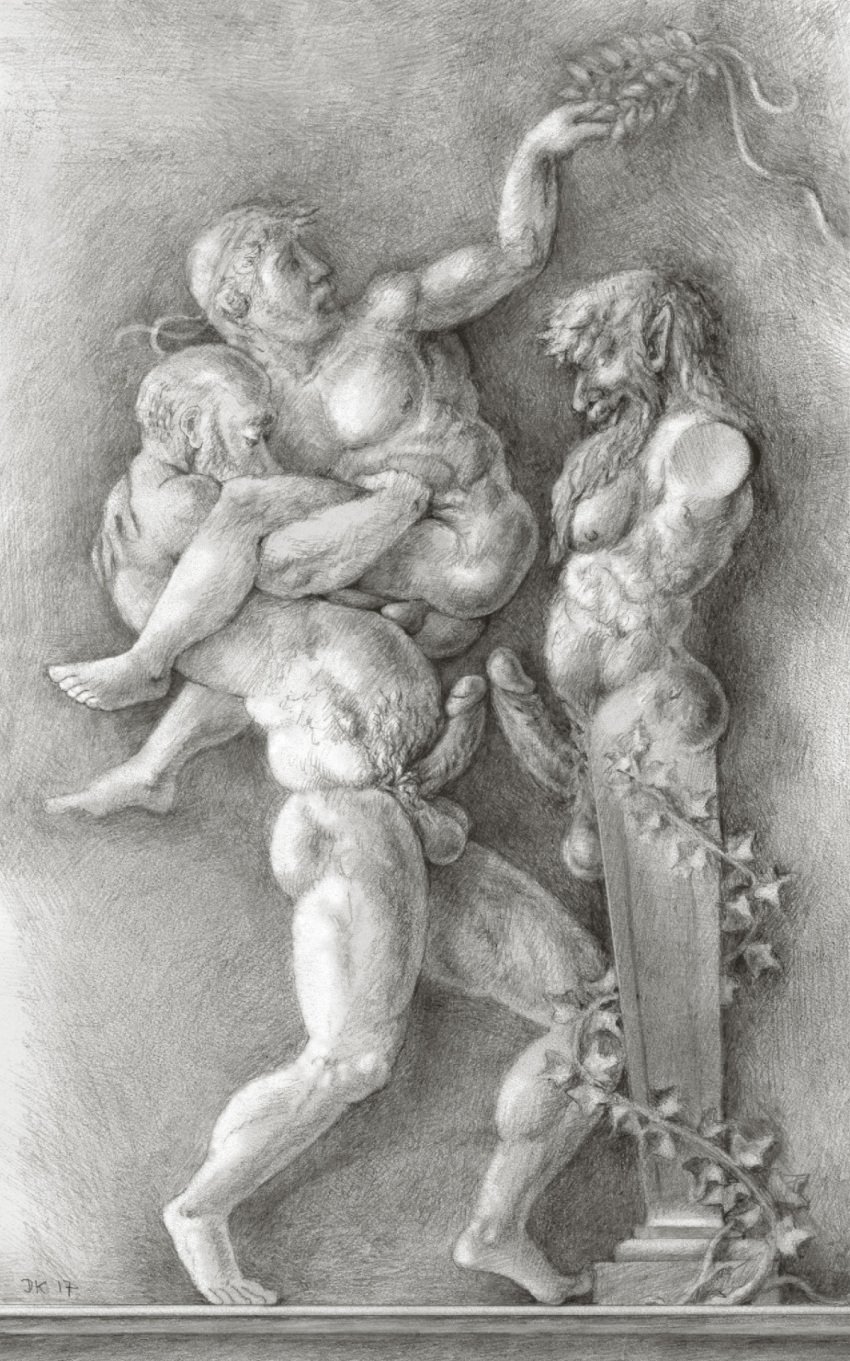 2boys alternate_version_available ancient_greece bald bald_man bas-relief d.k. d.k._(artist) erection erotic_sculpture gay greek_mythology herm_(pillar) human human_on_humanoid human_on_statue humanoid interspecies interspecies_yaoi male male_only mature mature_male muscular muscular_male penis statue yaoi