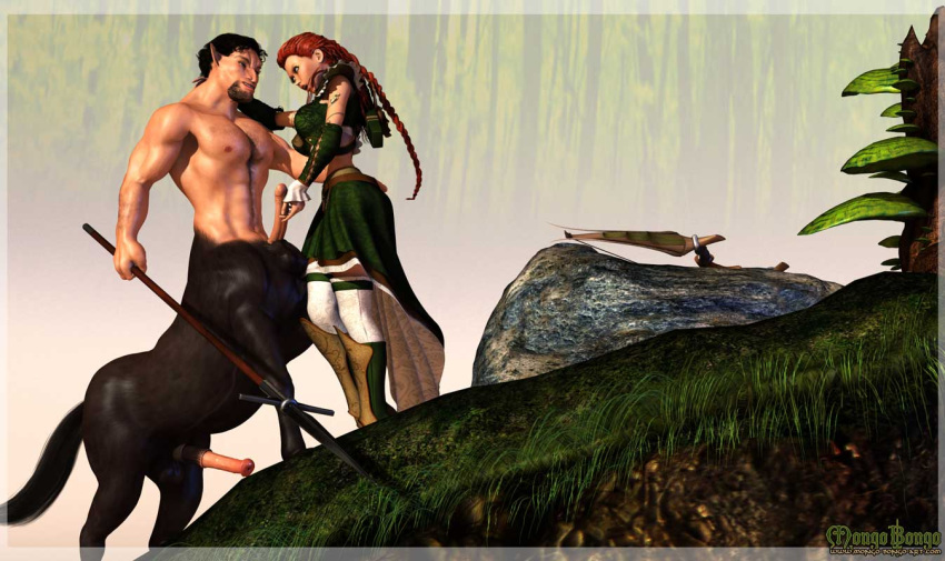 3d animal_genitalia anthro anthro_on_female anthro_on_human anthro_penetrating_human armor armored_boots boots breastplate bronwynne-horsing_around centaur comic crop_top diphallia diphallism duo erection female female_on_anthro horse_penis horsecock human human_on_anthro humanoid_penis male mongo_bongo multi_penis penis shoulder_armor straight taur