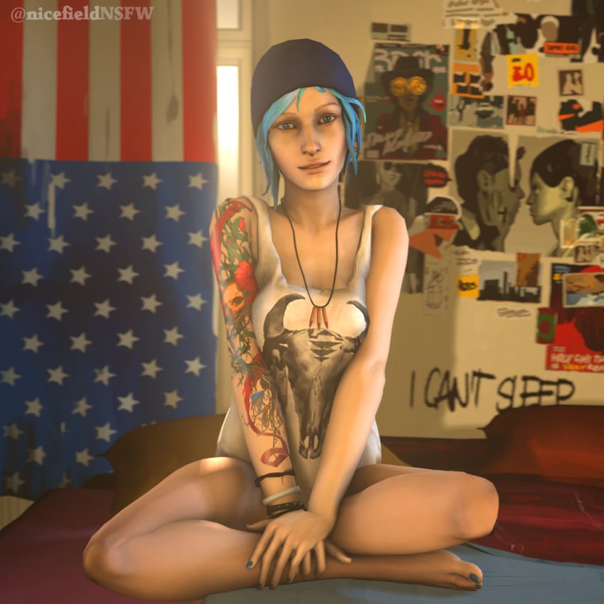 1girls 3d barefoot beanie bed bedroom chloe's_bedroom chloe_price feet female female_only half_dressed half_naked life_is_strange looking_at_viewer nicefield nicefieldnsfw nicefieldsfm sfm solo source_filmmaker toes