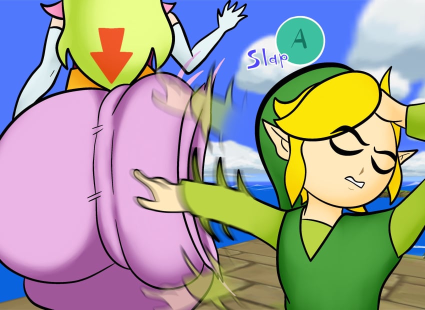 1boy 1boy1girl 1girls absurd_res absurd_resolution absurdres afterimage arrow arrow_(symbol) arrow_pointing_to_butt ass ass_focus ass_in_dress ass_jiggle ass_ripple ass_waves back_view big_ass big_butt blonde_hair bottom_heavy bubble_ass bubble_butt butt_jiggle curvaceous curvy curvy_female curvy_figure curvydoodles dress dumptruck_ass dumptruck_butt duo duo_focus fat_ass female female_focus game_background game_ui gameplay_mechanics hetero hi_res high_resolution highres huge_ass huge_butt jiggle jiggling_ass large_ass light-skinned_female light-skinned_male light_skin link long_hair male male/female meme meme_reference motion_blur naoya_hair_flip nintendo princess princess_zelda rear_view reference rippling_ass royalty slapping_ass slapping_butt spanked spanked_butt spanking spanking_ass spanking_butt straight tagme the_legend_of_zelda the_wind_waker thick_ass thick_thighs thighs toon_link toon_zelda video_game_character video_games voluptuous voluptuous_female wind_waker