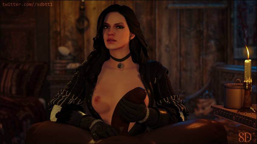 3d cd_projekt_red dark-skinned_male interracial sdbtt the_witcher_(series) the_witcher_3:_wild_hunt yennefer