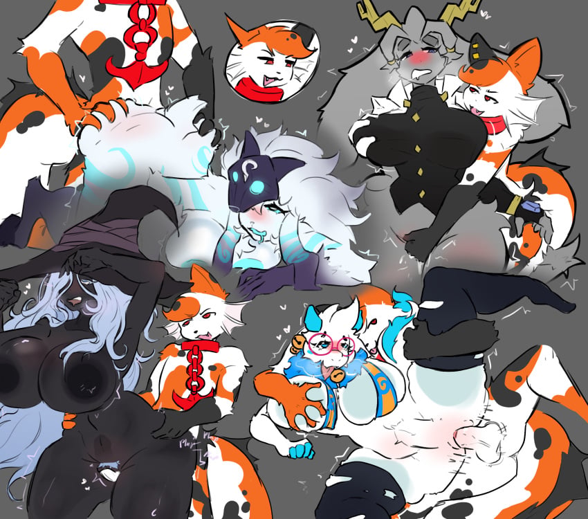 angela_flux anthro atlyss bovid breast_grab breasts caprine elden_ring_nightreign female from_behind_position fromsoftware goat group hand_on_breast hi_res human hybrid kindred_(lol) kori_(saliron) lagomorph league_of_legends leporid male male/female mammal murkzill penetration pseudoregalia rabbit recluse_(nightreign) riot_games sex sheep sybil_(pseudoregalia) tencent vaginal vaginal_penetration
