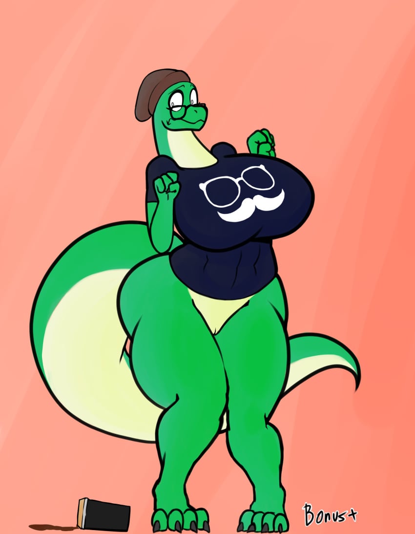 beanie dinosaur glasses hipster scalie t-shirt wide_hips