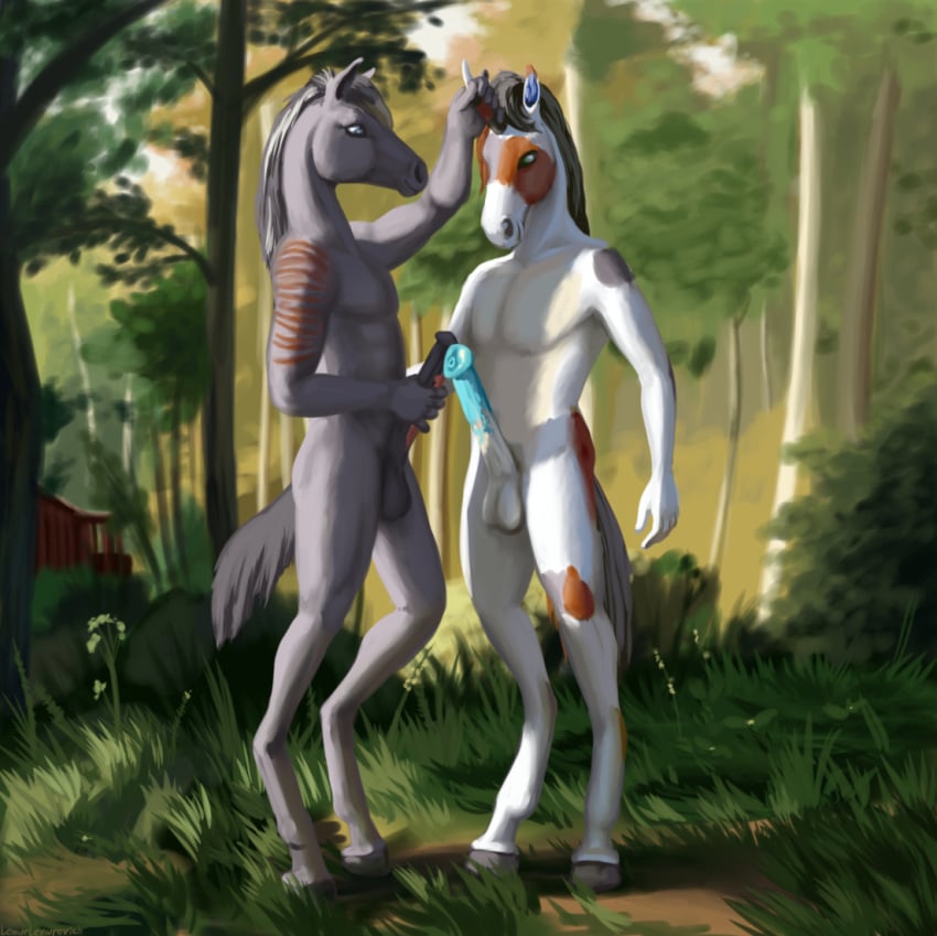 anthro equine horse lemurlemurovich male mammal yaoi