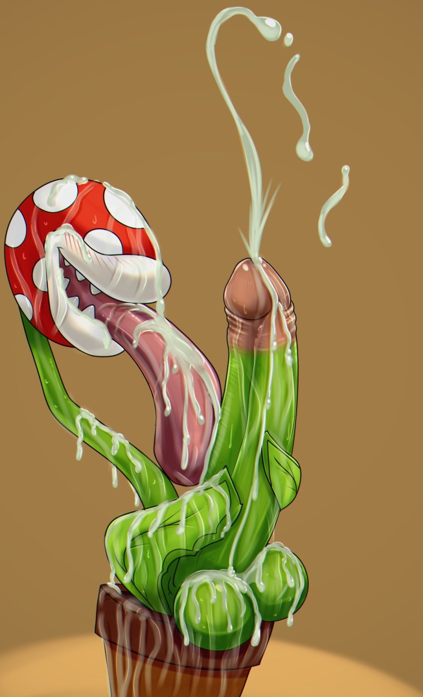 1boy 2018 auto_penis_lick balls big_balls big_penis blush cum cum_covered cumshot ejaculation flora flora_fauna huge_cock johawk licking male male_only mario_(series) masturbation messy nintendo open_mouth oral orgasm penile_masturbation penis piranha_plant plant sex simple_background smile solo tongue tongue_out uncut video_games