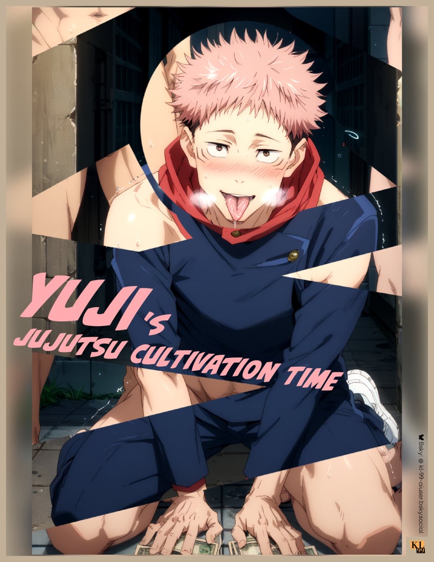 ai_generated anime bara gay itadori_yuuji jujutsu_kaisen kl_99 male male/male male_only yaoi