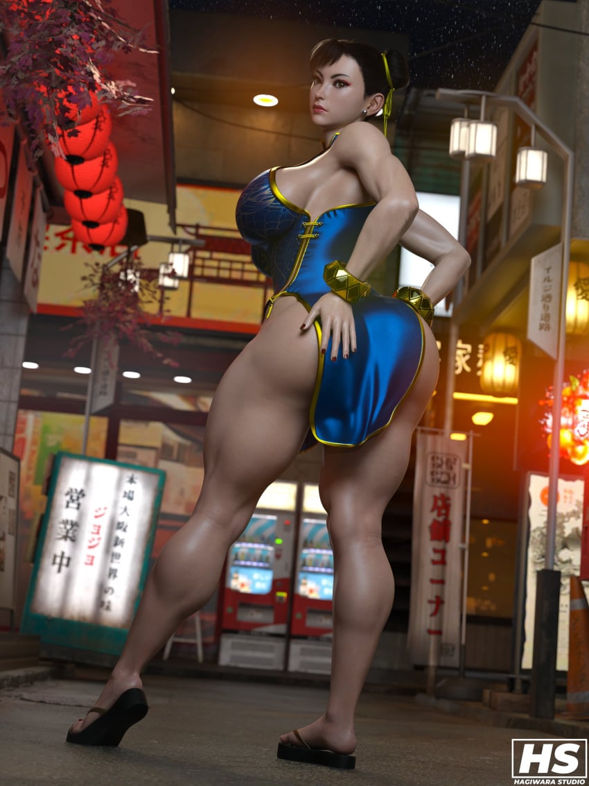 1girls 3d artist_logo artist_signature asian asian_female ass athletic athletic_female bare_shoulders big_ass big_breasts big_butt black_hair blue_dress bracelet bracelets breasts busty busty_female capcom chinese chinese_female chun-li chun-li_(street_fighter_6) cleavage clothed clothed_female clothing color colored curvaceous curves curvy curvy_body curvy_female curvy_figure dress dress_inside_ass ear_piercing full_color hagiwara_studio hair hair_bun hips huge_ass huge_breasts huge_butt large_ass large_breasts large_butt looking_at_viewer makeup mature_female muscular muscular_female muscular_thighs nail_polish nails naughty red_nail_polish red_nails seductive smile smiling smiling_at_viewer street_fighter street_fighter_6 thick_thighs thighs video_game video_game_character video_game_franchise video_games