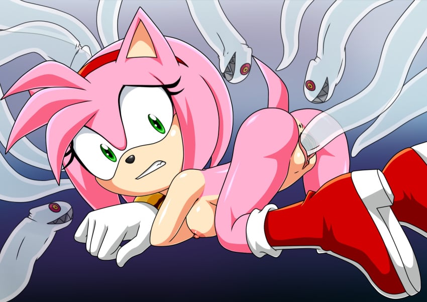 amy_rose anus boo_(sonic) breasts fear female ghost green_eyes gritted_teeth penetration possession pussy rape sonic_(series) tentacle tentacle_rape vaginal_penetration