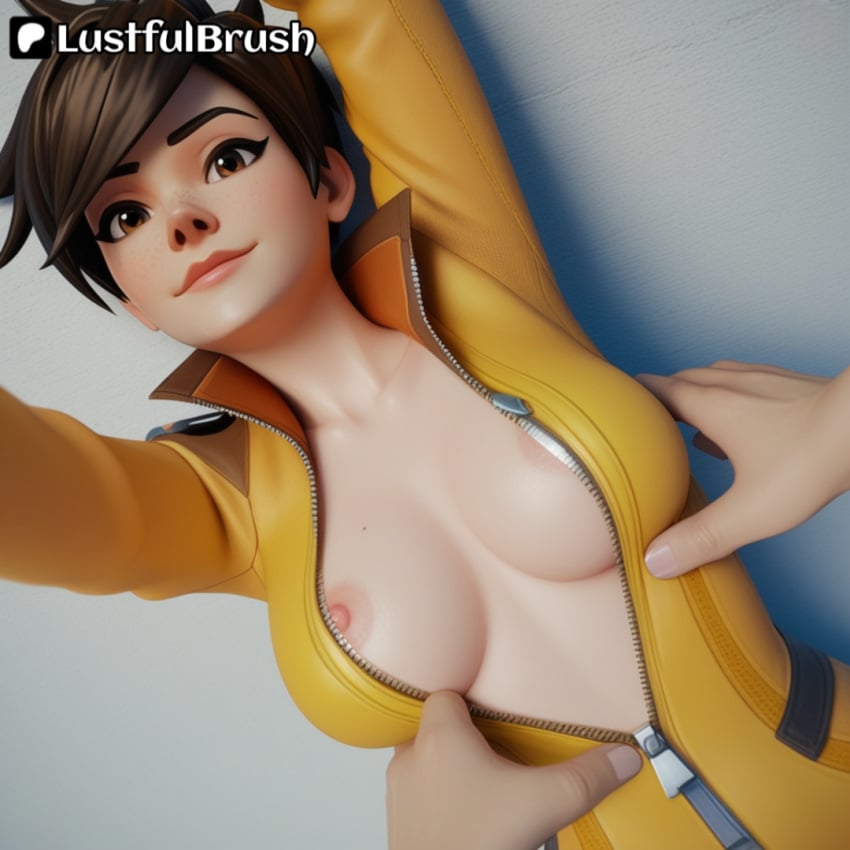 ai_generated cheerful close-up overwatch revealing_clothes small_breasts tracer