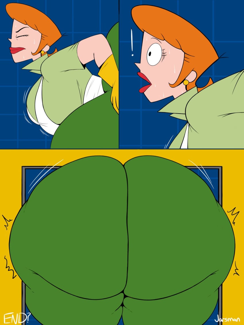 ass big_ass bubble_butt cartoon_network comic dexter's_laboratory dexter's_mom dexter's_mom_and_the_secret_lab_(comic) huge_ass jarsman_(artist) massive_ass stuck