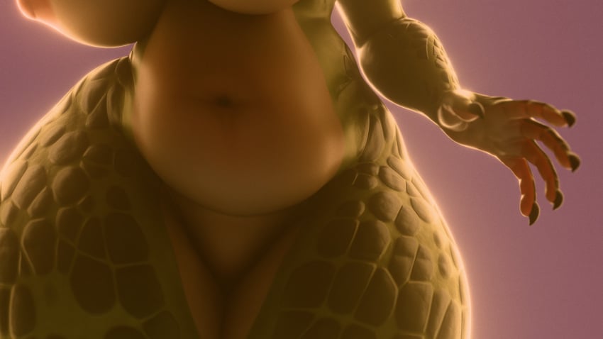 16:9 3d_(artwork) anthro argonian belly big_breasts breasts curvy_figure digital_media_(artwork) female hi_res microsoft nipples nude peresvet scalie slightly_chubby solo the_elder_scrolls voluptuous widescreen