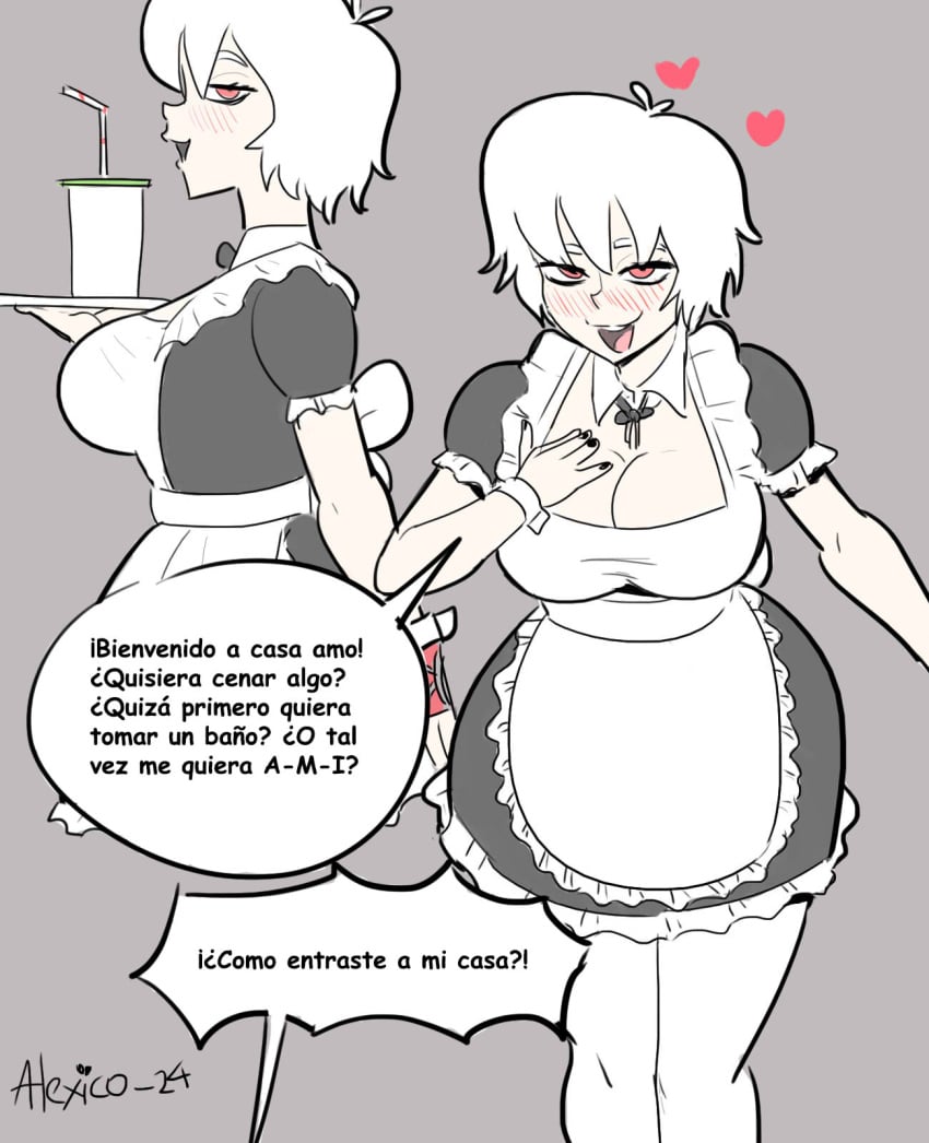 albedo_(ben_10) albedo_(chaquetrix) alexico_roadagain ben_10 chaquetrix maid no_sex spanish_text