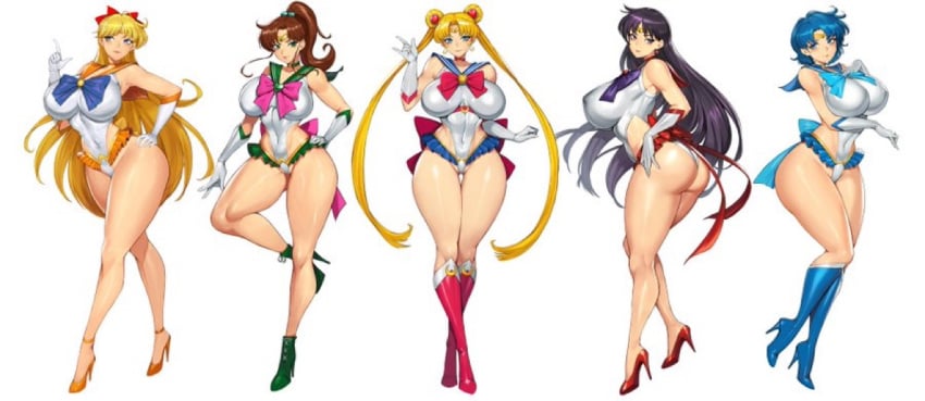 alternate_costume ami_mizuno bishoujo_senshi_sailor_moon gurimjang magical_girl makoto_kino minako_aino multiple_girls rei_hino sailor_jupiter sailor_mars sailor_mercury sailor_moon sailor_uniform sailor_venus tsukino_usagi usagi_tsukino