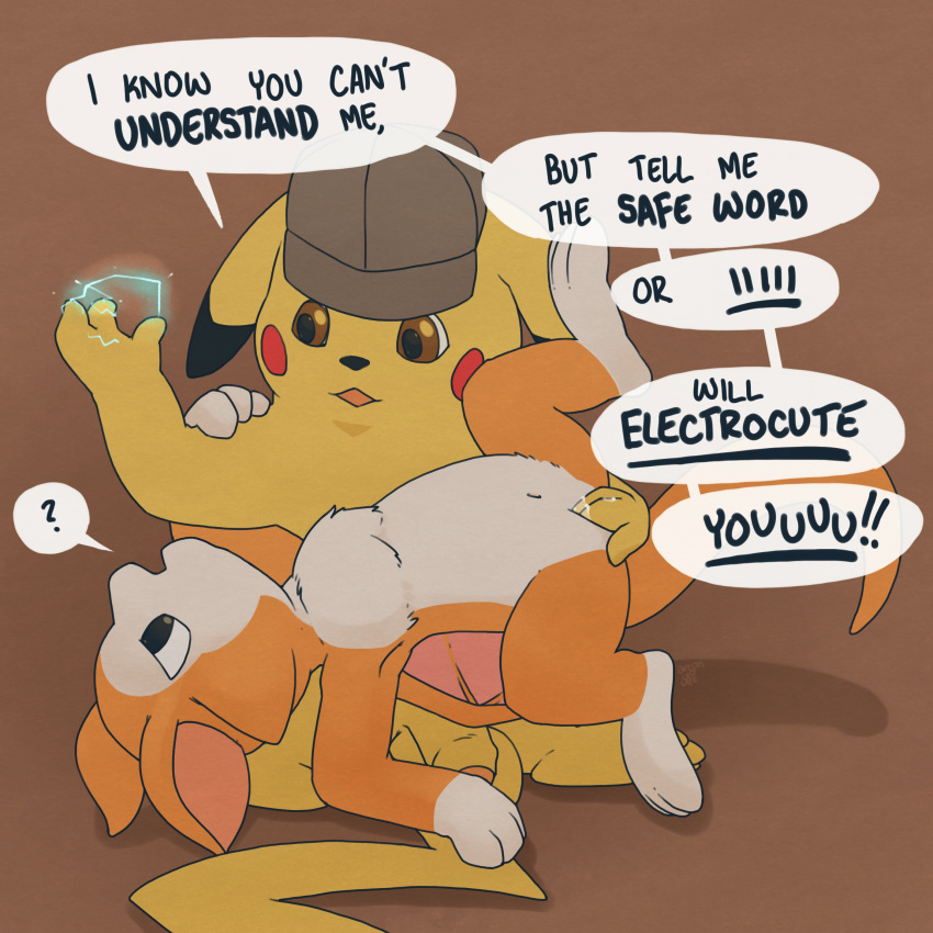 1boy 1girls 2018 3_fingers 3_toes ? anthro anthrofied argon_vile belly big_ass big_ears black_fur breasts brown_background brown_eyes closed_eyes crossover detective_pikachu detective_pikachu_(series) dialogue domination duo dust:_an_elysian_tail electricity english_text feet female feral fidget finger_in_mouth fingering flaccid flat_chest foreskin furry half-closed_eyes hat interspecies looking_away male male_domination nintendo no_nipples nude on_back on_top oral orange_fur paws penis pikachu pokémon_(species) pokemon pokemon_detective_pikachu pokemon_rgby pussy pussy_juice rodent shadow sitting size_difference small_breasts spread_legs spreading straight submissive_female tail text thick_thighs video_games watermark wet white_fur wide_hips wings yellow_penis