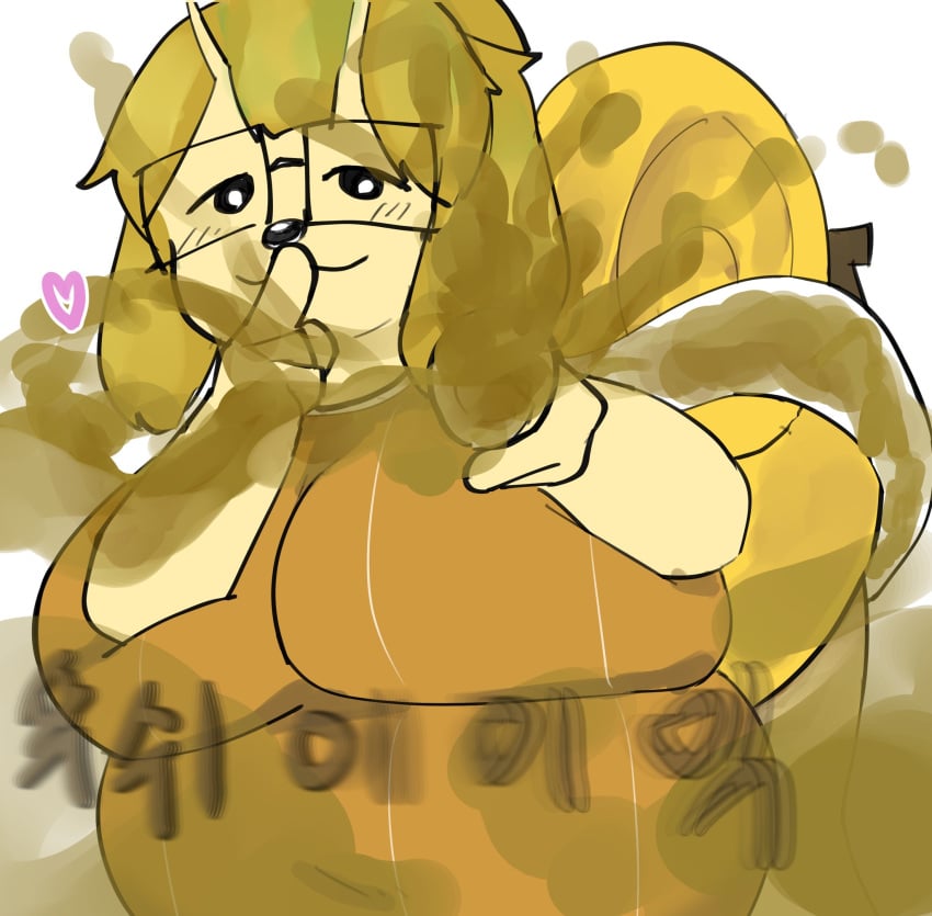 anthro banana bbw big_breasts fart fart_cloud fart_fetish fat female female_focus female_only hiruki_u regretevator roblox split_(regretevator) tagme