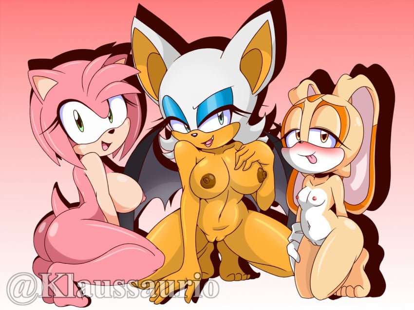 amy_rose cream_the_rabbit klaussaurio rouge_the_bat sonic_(series)