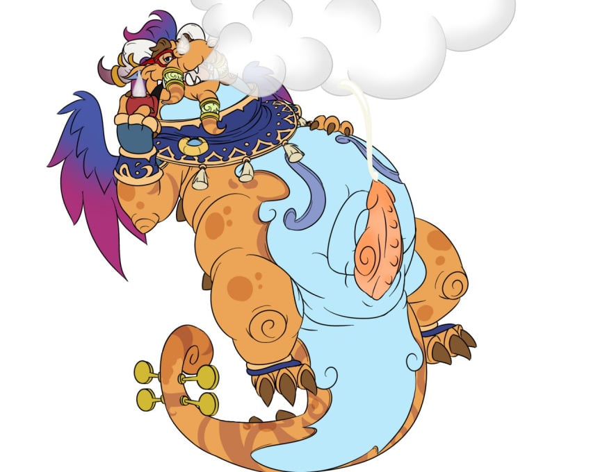 2018 3_toes animal_genitalia anthro belly big_belly cum cumshot dragon ejaculation eyewear front_view genital_slit glasses hand_on_stomach looking_at_viewer male male_only orgasm pipe poplaromo simple_background slightly_chubby slit smoke solo spyro_reignited_trilogy spyro_the_dragon toes unika_(spyro) video_games white_background wings