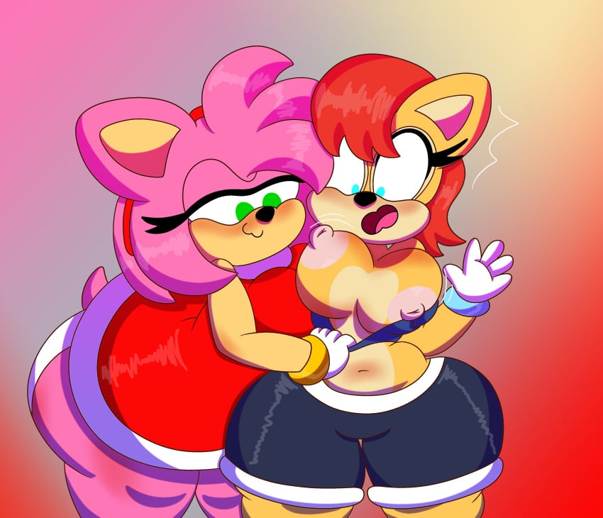 3barts amy_rose archie_comics big_ass big_breasts blush blushing boob_drop chubby sally_acorn seductive_smile sega shocked_expression sonic_(series) sonic_the_hedgehog_(archie) sonic_the_hedgehog_(comics) sonic_the_hedgehog_(series) wildbrain