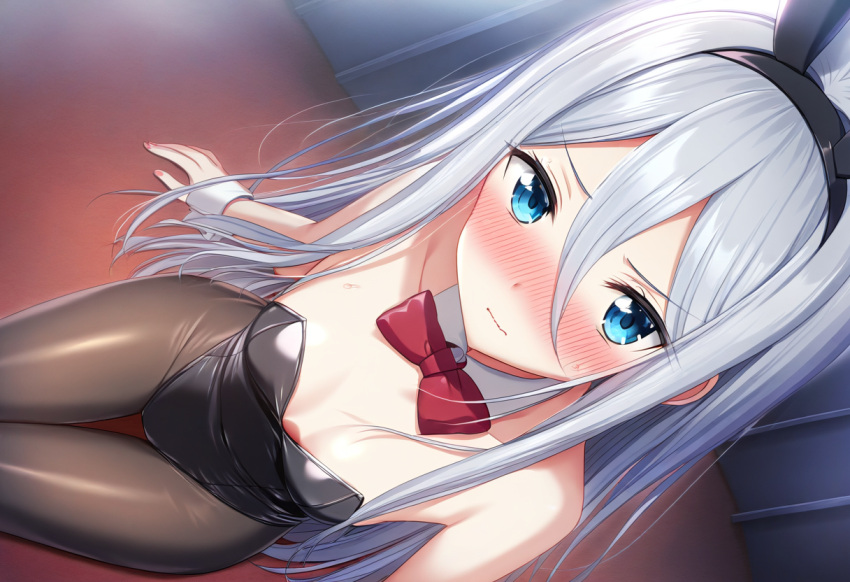 1girls ai_generated blue_eyes blush blush breasts breasts breasts breasts_out bunny_ears bunny_girl bunnysuit clothed clothing female female_focus female_only flat_chest flat_chested high_resolution highres looking_at_viewer naked partially_clothed partially_clothed_female partially_nude partially_undressed pov project_sekai silver_hair small_breasts solo solo_female solo_focus thighs tits_out yoisaki_kanade