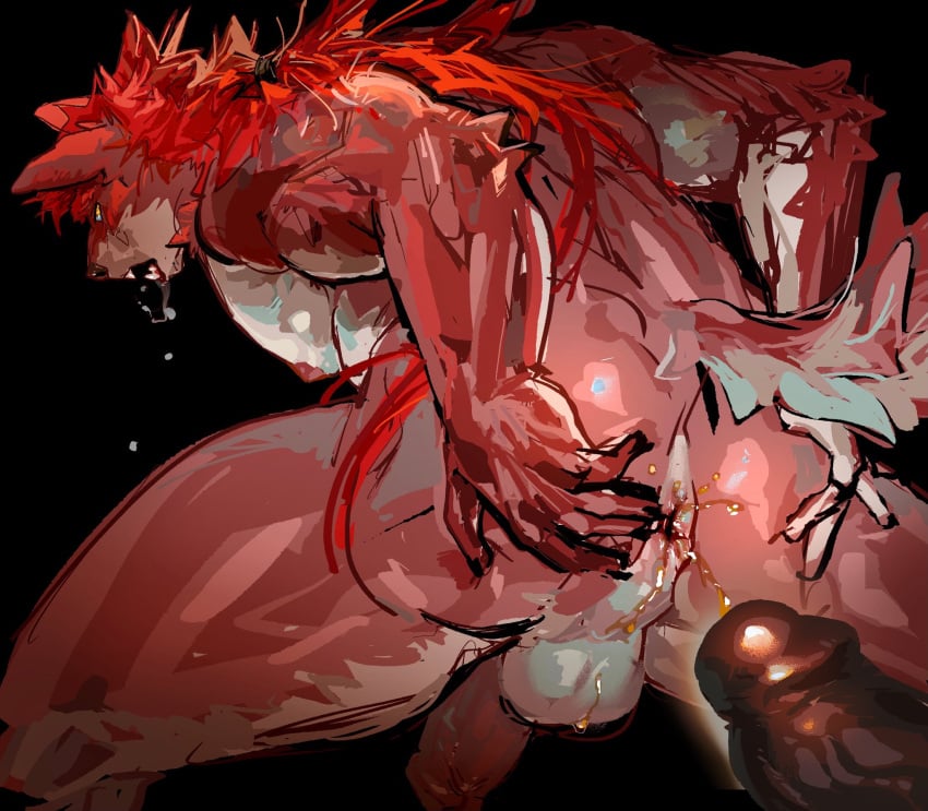 anthro anus ass backsack balls biceps black_background bodily_fluids canid canine canis drooling erection foreskin genital_fluids genitals hair hi_res hudifeiren humanoid_genitalia humanoid_penis male mammal muscular muscular_male pecs peeing penis quads red_body red_hair retracted_foreskin saliva simple_background solo spread_butt spreading standing urine urine_in_ass urine_stream vein veiny_penis watersports wolf
male_only