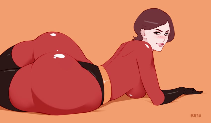 1girls arteria big_breasts curvy disney elastigirl erect_nipples helen_parr huge_ass pawg pixar short_hair smooth_skin solo the_incredibles thick_lips voluptuous wide_hips