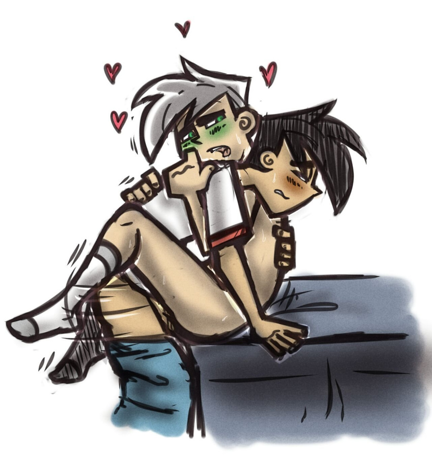 danny_fenton danny_phantom fan_fiction gay male_only mating_season selfcest white_background yaoi