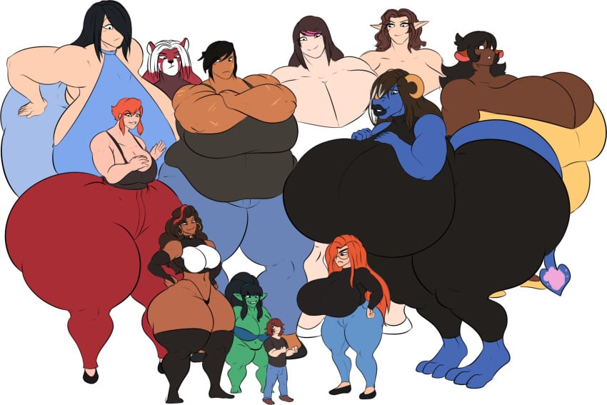 aliessa_phaire anne_(owlizard) arya_(dinner-kun) arya_nielson carmessi dinner-kun gala giant_breasts giantess height_difference huge_butt owlizard redheadchan sandymoo smaller_female smaller_male thick_thighs