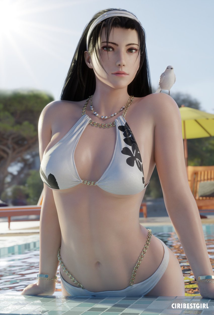 1girls abs athletic athletic_female big_ass big_breasts bikini breasts ciribestgirl cleavage female female_focus female_only hi_res kazama_jun kazama_jun light-skinned_female light_skin milf navel outdoors pool poolside tekken tekken_8 thick_thighs thighs wet