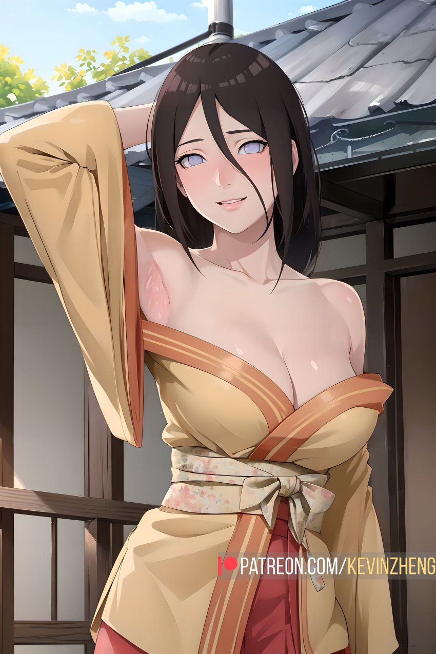 1girls ai_generated arm_behind_head arm_up armpits arms_at_sides artist_name bare_chest bare_shoulders belt big_breasts blush boruto:_naruto_next_generations breasts brown_hair busty clothed_female clothing curvaceous female female_only front_view huge_breasts hyuuga_hanabi kevin_zheng kimono legs_together long_hair looking_at_viewer low-tied_long_hair low_ponytail miniskirt nai_diffusion naruto naruto_(series) no_bra no_bra_under_clothes nose_blush obi open_clothes open_kimono oppai patreon_username pink_lips pinup pupilless_eyes revealing_clothes ribbon sash skimpy skimpy_clothes skindentation skirt smooth_skin solo solo_focus stable_diffusion standing text thick_thighs thighs upper_body url very_long_hair violet_eyes voluptuous watermark web_address wide_hips wide_sleeves yukata