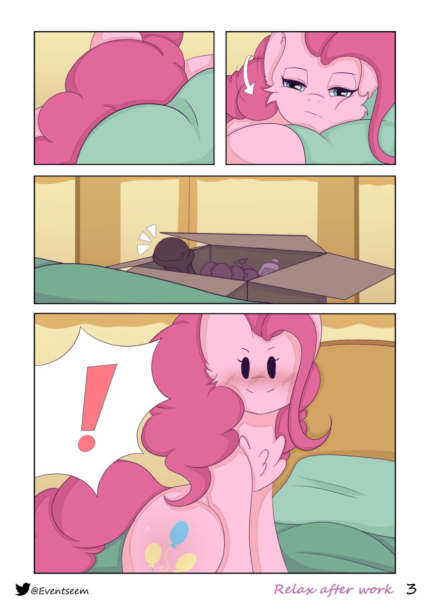 anal_beads big_ass big_butt blue_eyes blush comic comic_page comic_panel curled_hair curled_tail curly_hair curly_tail dildo dock equid equine equine_legs equine_tail eventseem hasbro hooves horse horse_ears horse_girl horse_tail horsecock_dildo mare mlp_g4 my_little_pony no_text pink_body pink_fur pink_hair pink_skin pinkie_pie_(mlp) png sex_toy smile smiley_face