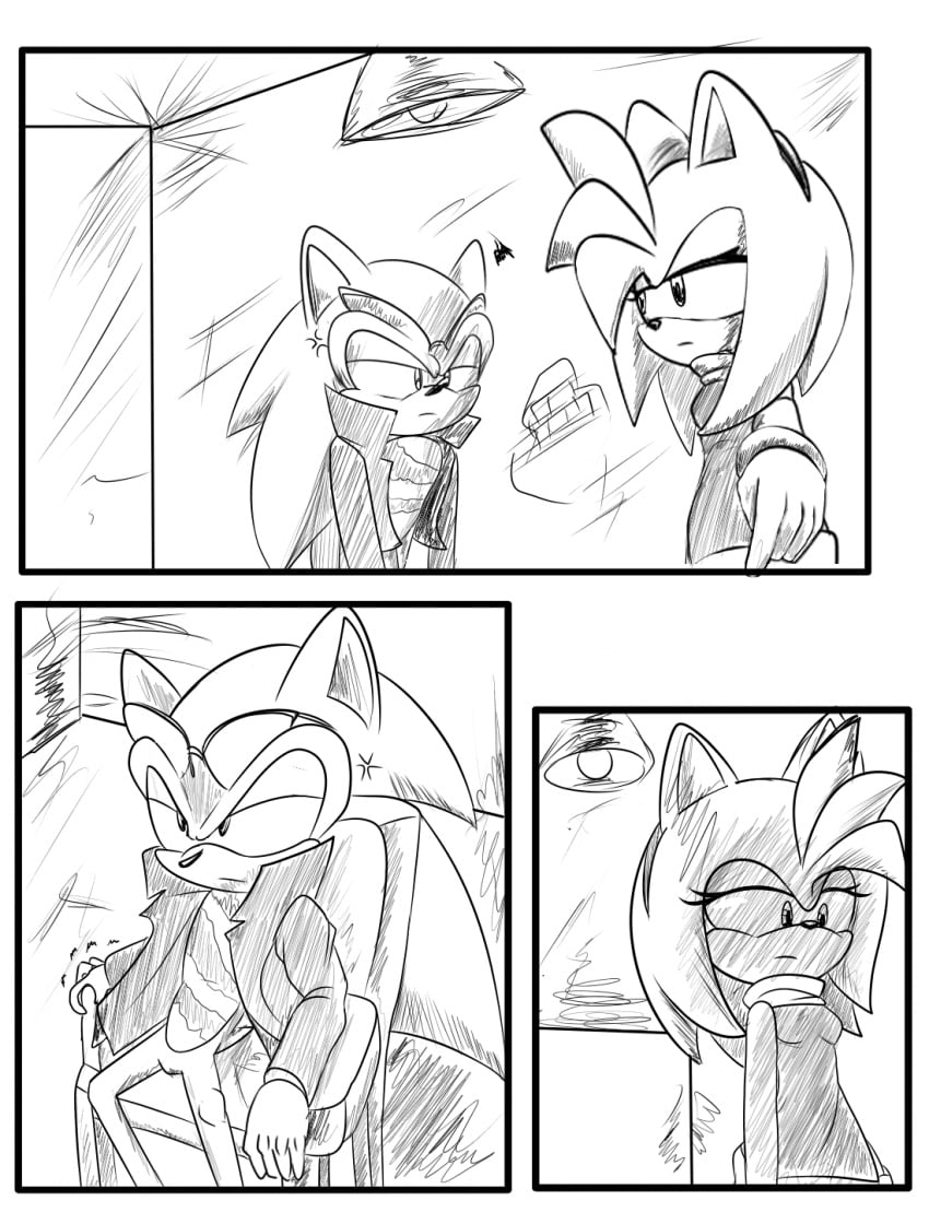 amy_rose angry_expression angry_face anthro earts01 etzioarts01 female scourge_the_hedgehog sitting_on_chair sonic_(series)