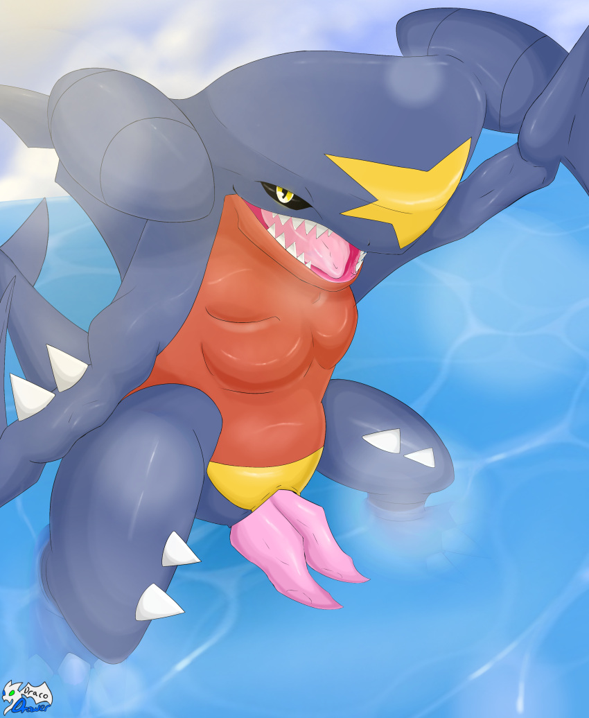 2_penises absurd_res animal_genitalia animal_penis anthro blue_body cloud detailed_background digital_media_(artwork) diphallia diphallism dracodrawer dragon erection feral fish garchomp generation_4_pokemon genitals hi_res legs_in_water looking_at_viewer male marine multi_genitalia multi_penis nintendo open_mouth outside partially_submerged penis pink_penis pokemon pokemon_(species) red_body reptile scalie sea selfie shaded shark shark_fin sharp_teeth sky smile solo spikes spikes_(anatomy) standing standing_in_water submerged_legs tail teeth text tongue water yellow_eyes