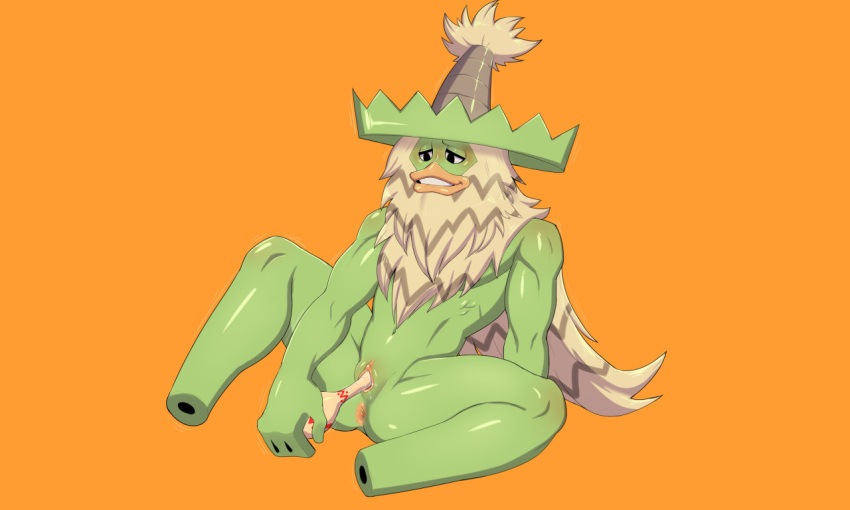 anthro anus cuntboy cuntboy_only flora_fauna intersex kiddeathx_(artist) ludicolo maracas muscular pokémon_(species) pokemon pussy pussy_juice tagme