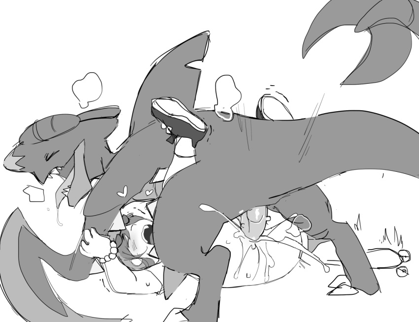 2boys anal anal_sex arm_grab ass big_ass big_mouth big_penis big_tail blush bottomless bracelet calem_(pokemon) claws closed_eyes clothed clothing cum cum_in_ass cum_inside dragon drooling duo feet fins footwear garchomp gay heart holding human interspecies legs_up long_tail lying male male_only mammal mating_press mega_garchomp missionary_position monochrome nintendo nude on_back on_top open_mouth orgasm paperclip_(artist) penis pokémon_(species) poke_ball pokemon pokemon_(species) pokemon_dppt pokemon_xy pokephilia saliva scalie sex shirt shoes size_difference sketch smile socks spread_legs sunglasses tail teeth thick_thighs tongue tongue_out trembling video_games white_background wide_hips yaoi