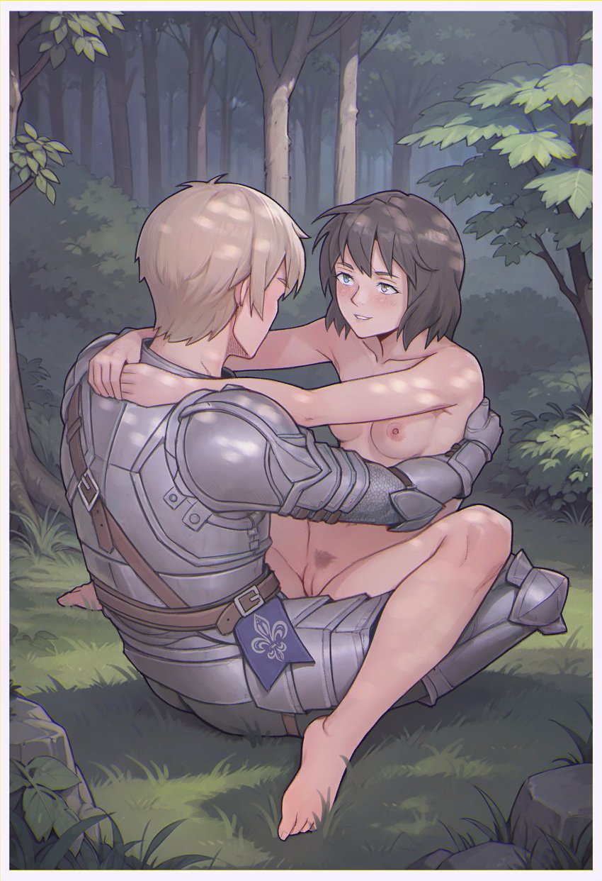 1boy1girl armor female knight leonzo male nude_female_clothed_male tagme