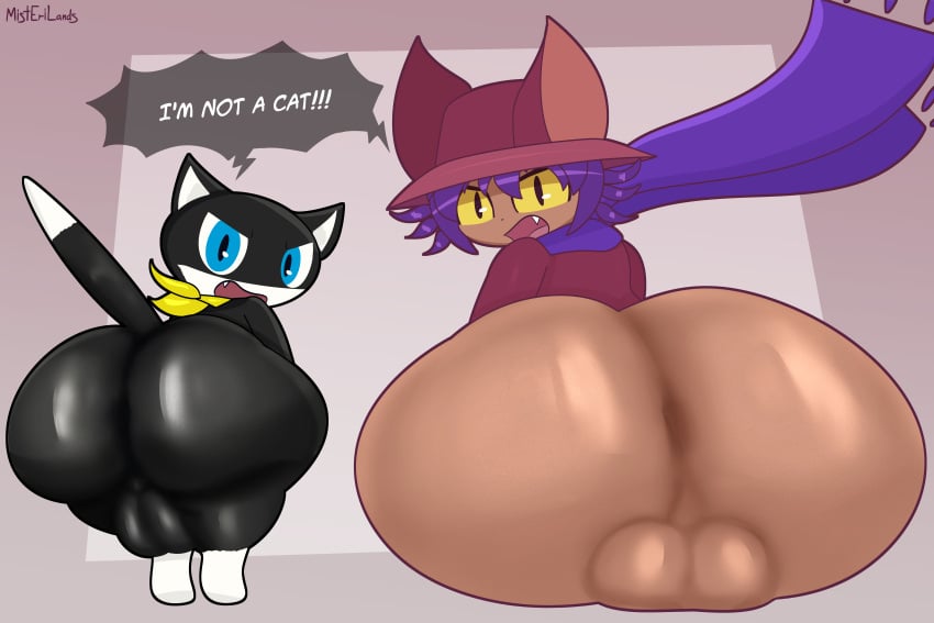 2boys 2d 2d_(artwork) aged_up angry angry_male anthro anus ass ass_focus atlus balls ballsack big_ass big_balls big_butt black_body black_fur blue_eyes brown_body butt_focus english_text fur furry huge_ass huge_butt large_ass looking_at_viewer looking_back male male_only misterilands morgana_(persona) multicolored_body multicolored_fur niko_(oneshot) oneshot persona persona_5 rear_view sega speech_bubble tail talking_to_viewer testicles text white_fur yellow_eyes