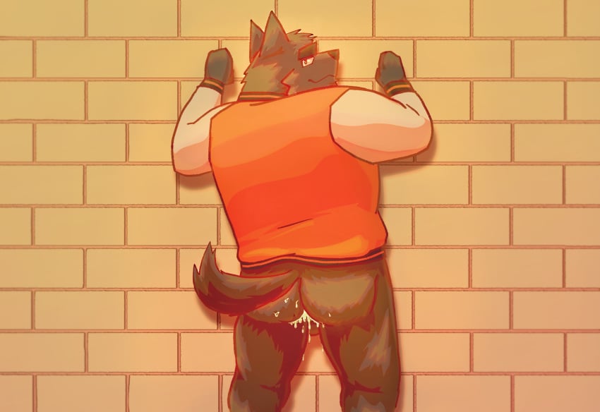 asdf16 bodily_fluids bully canid canine canis clothed clothing coach cum cum_in_ass cum_inside genital_fluids hi_res implied_gangbang implied_incest jock male male/male mammal pantsless partially_clothed public public_exposure public_sex sex wolf