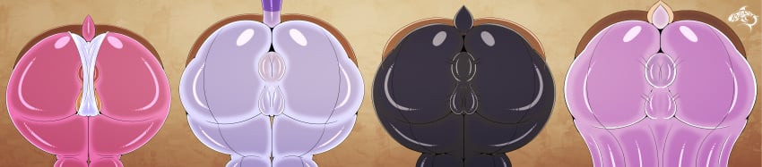 2025 absurd_res amy_rose anthro anus anus_outline ass bat bent_over big_butt biped blaze_the_cat clothed clothing domestic_cat eulipotyphlan faceless_character felid feline felis female group hedgehog hi_res huge_butt lagomorph leporid long_image mammal panties pink_body rabbit rear_view renegade-157 rouge_the_bat sega shadow short_tail sonic_(series) sonic_the_hedgehog_(series) tail text thick_thighs through_wall underwear vanilla_the_rabbit wide_image