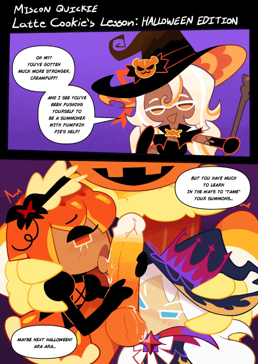 cookie_run cookie_run_kingdom cream_puff_cookie latte_cookie_(cookie_run) miscon pumpkin_pie_cookie